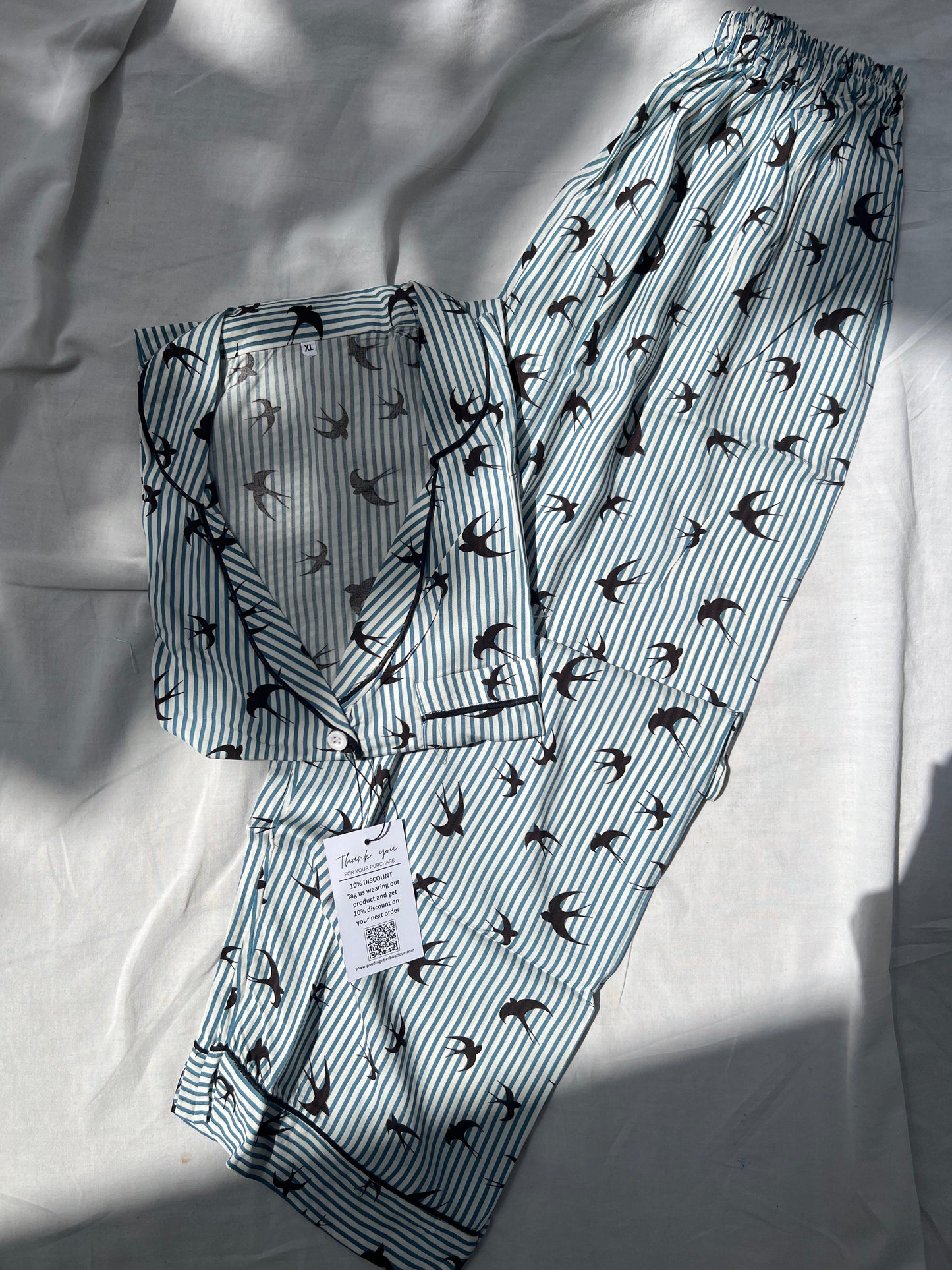 Birds summers linen pj suit