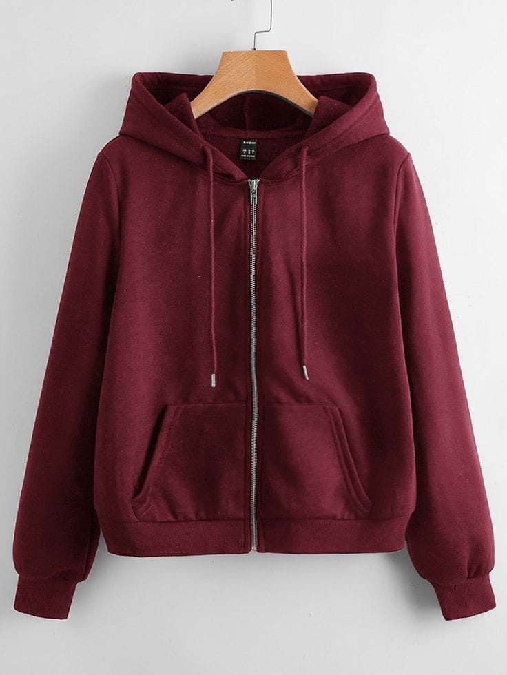 Maroon Zipper Hoodie