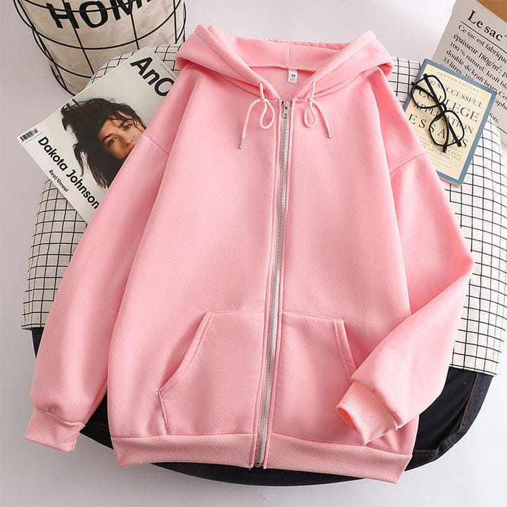 Pink Zipper Hoodie