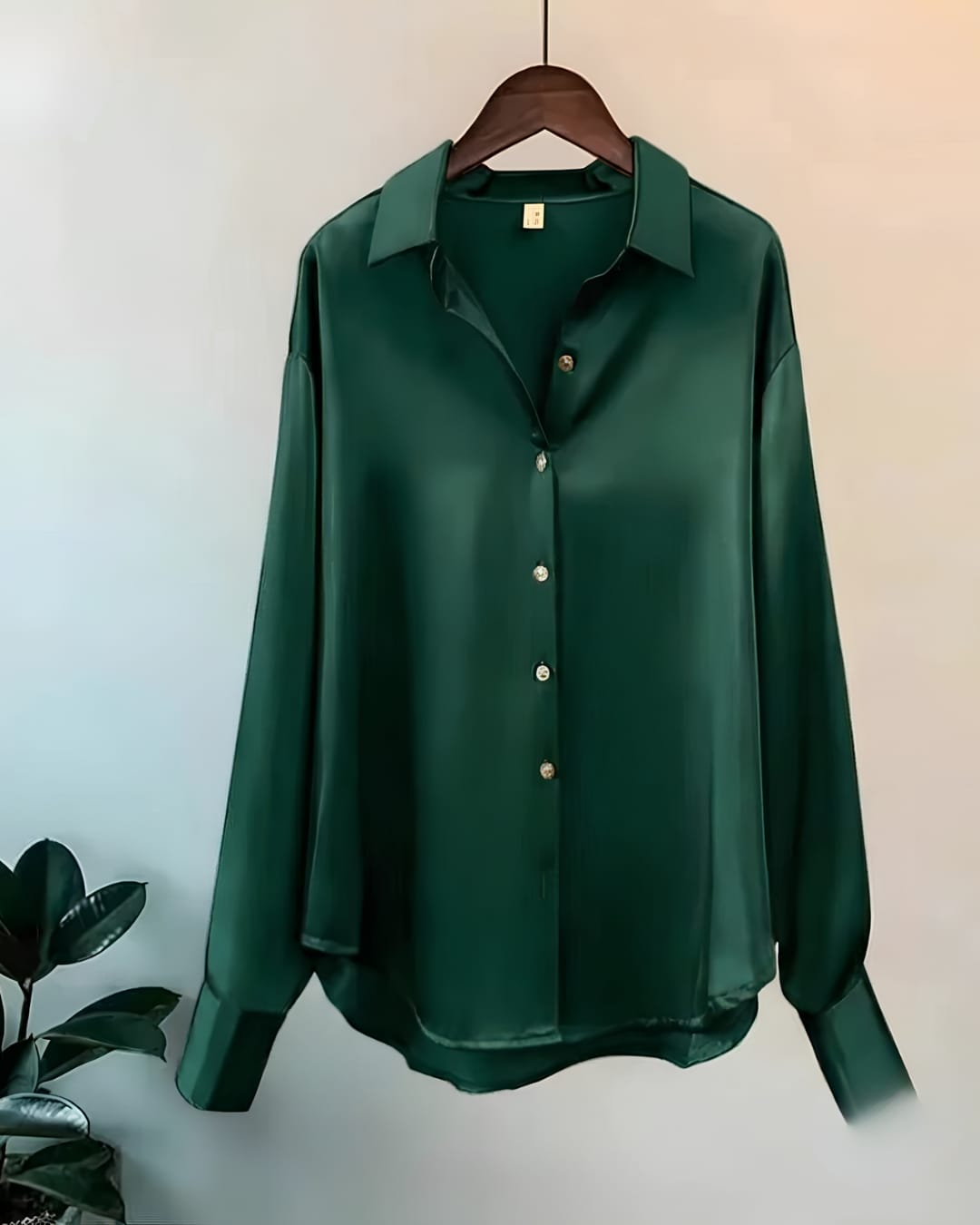 Bottle Green Silk Shirt