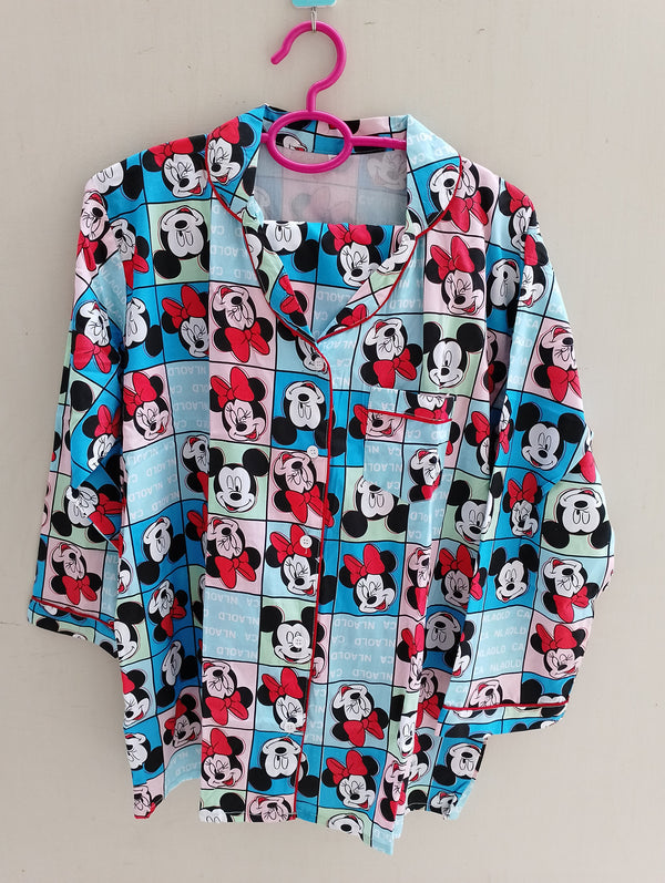 Multi mickey mouse summer linen pj suit