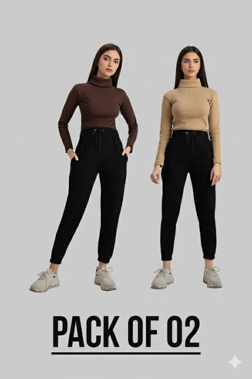 Pack of two ribbed turtleneck (brown - skin)