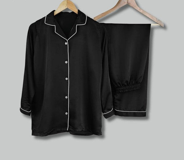 Black summers silk pj suit