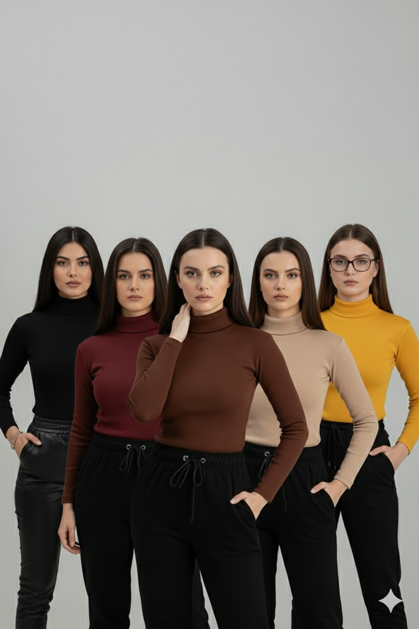 Pack of two ribbed turtlenecks