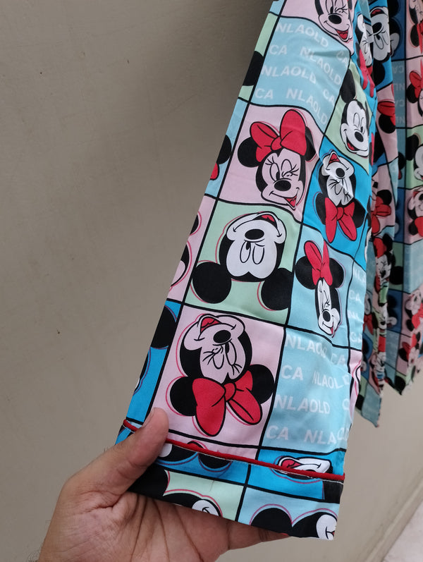 Multi mickey mouse summer linen pj suit