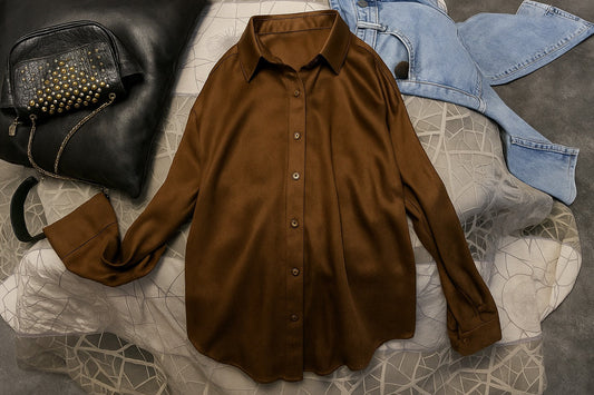 Brown Silk Shirt