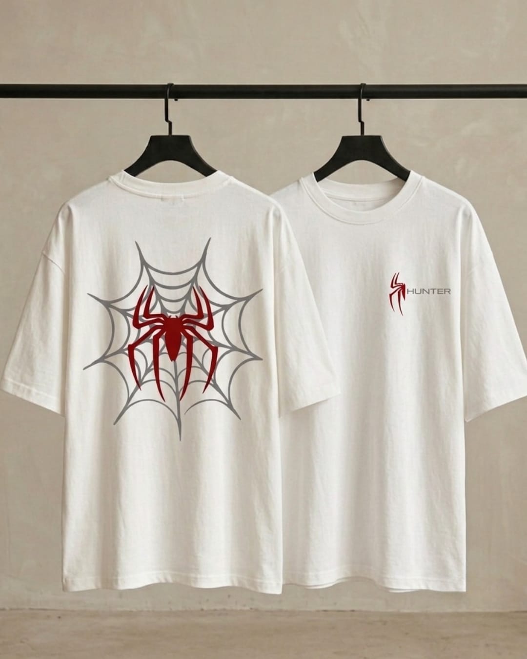 White (Spidy) oversize drop shoulder t-shirt