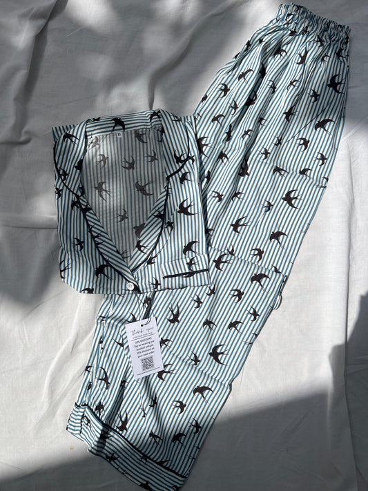 Birds summers linen pj suit