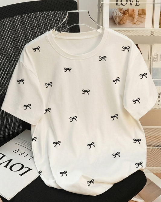 White (BOW) oversize drop shoulder t-shirt