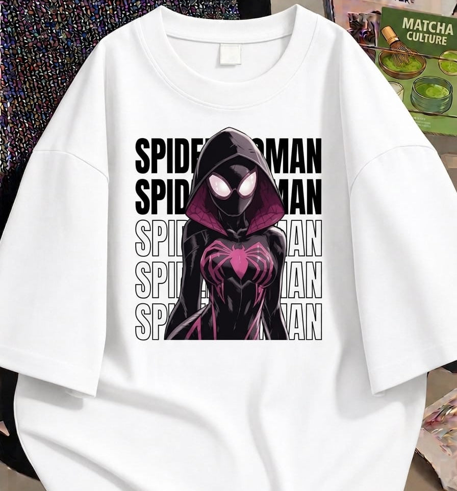White (spiderwomen) oversize drop shoulder t-shirt