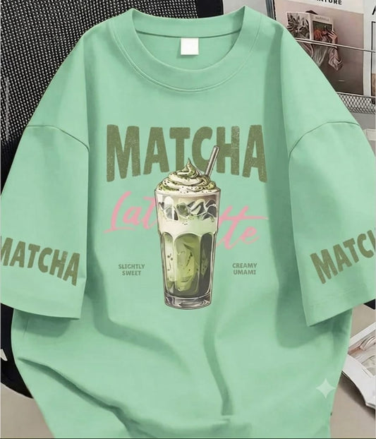 Mint Green (Matcha) oversize drop shoulder t-shirt