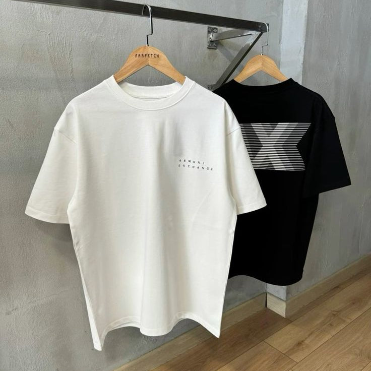 Pack of two oversize drop shoulder t-shirts (Black - White armani exchange)