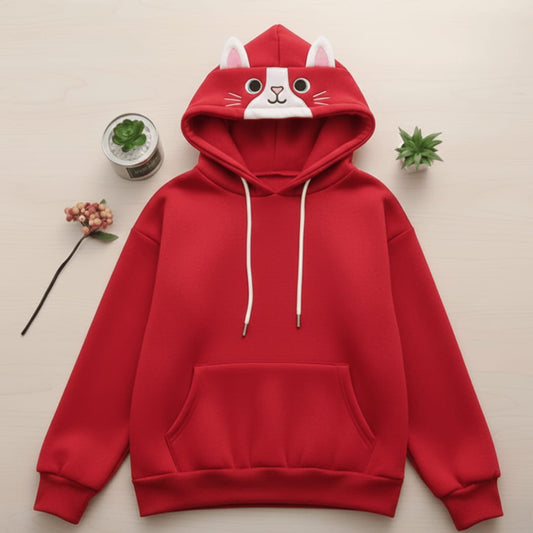 Red MEOW Hoodie Jacket