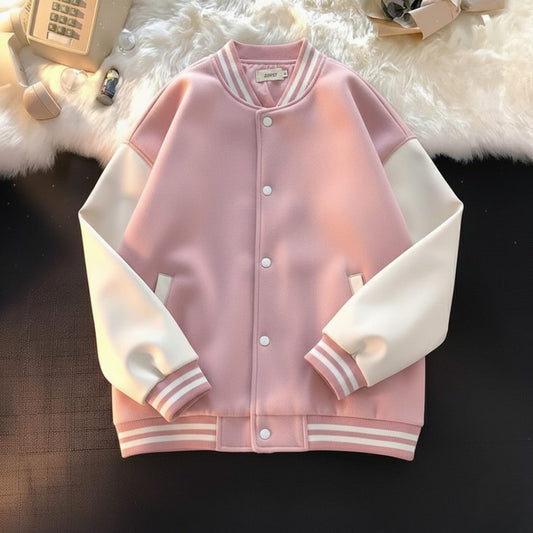 Baby Pink Baseball Jacket