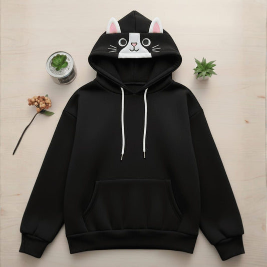 Black MEOW Hoodie Jacket