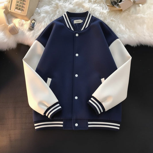 Navy Blue Baseball Varsity Jacket