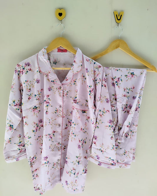 Lilac Rose Pyjamas With Free Scurnchie.