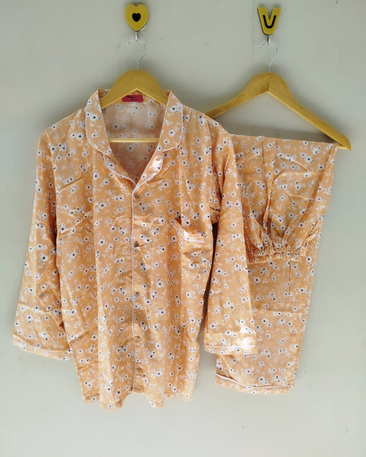 Peach Pyjamas With Free Scurnchie.