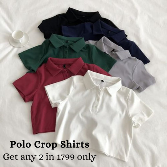 Stylish Polo Crop Shirt Buy 1 Get 1 Free