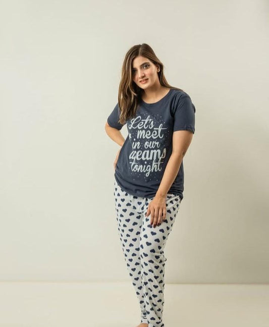 Gray Cotton Jersey NightSuit
