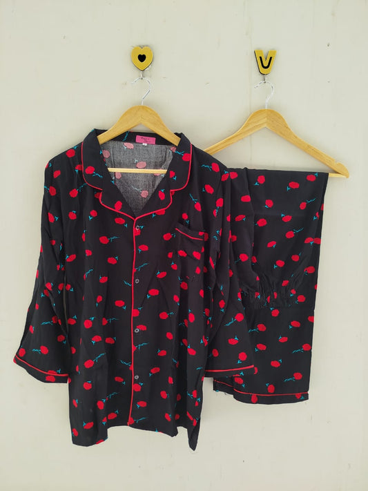 Big rose Pyjamas With Free Scurnchi.