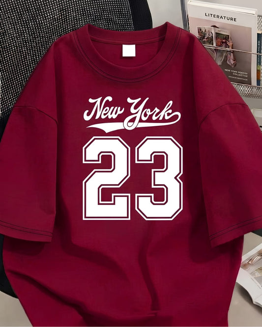 Maroon (23) oversize drop shoulder t-shirt