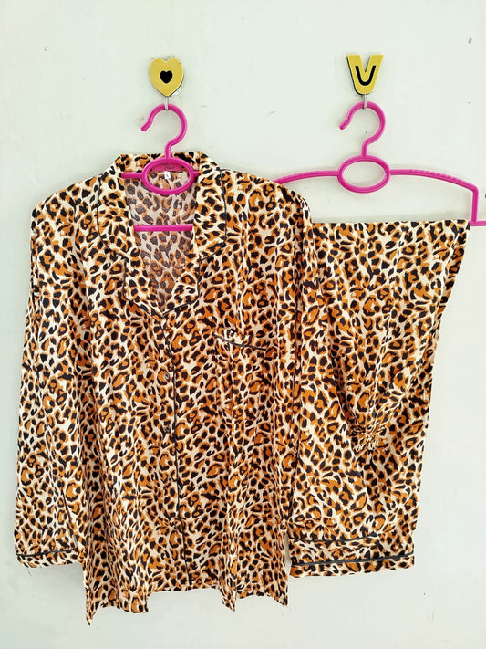 Leopard Pyjamas With Free Scurnchie.