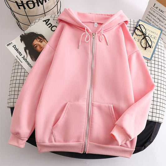 Pink Zipper Hoodie