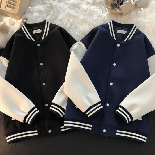 🔥MEGA SALE🔥Pack of 2: NavyBlue-Black Baseball Varsity Jacket