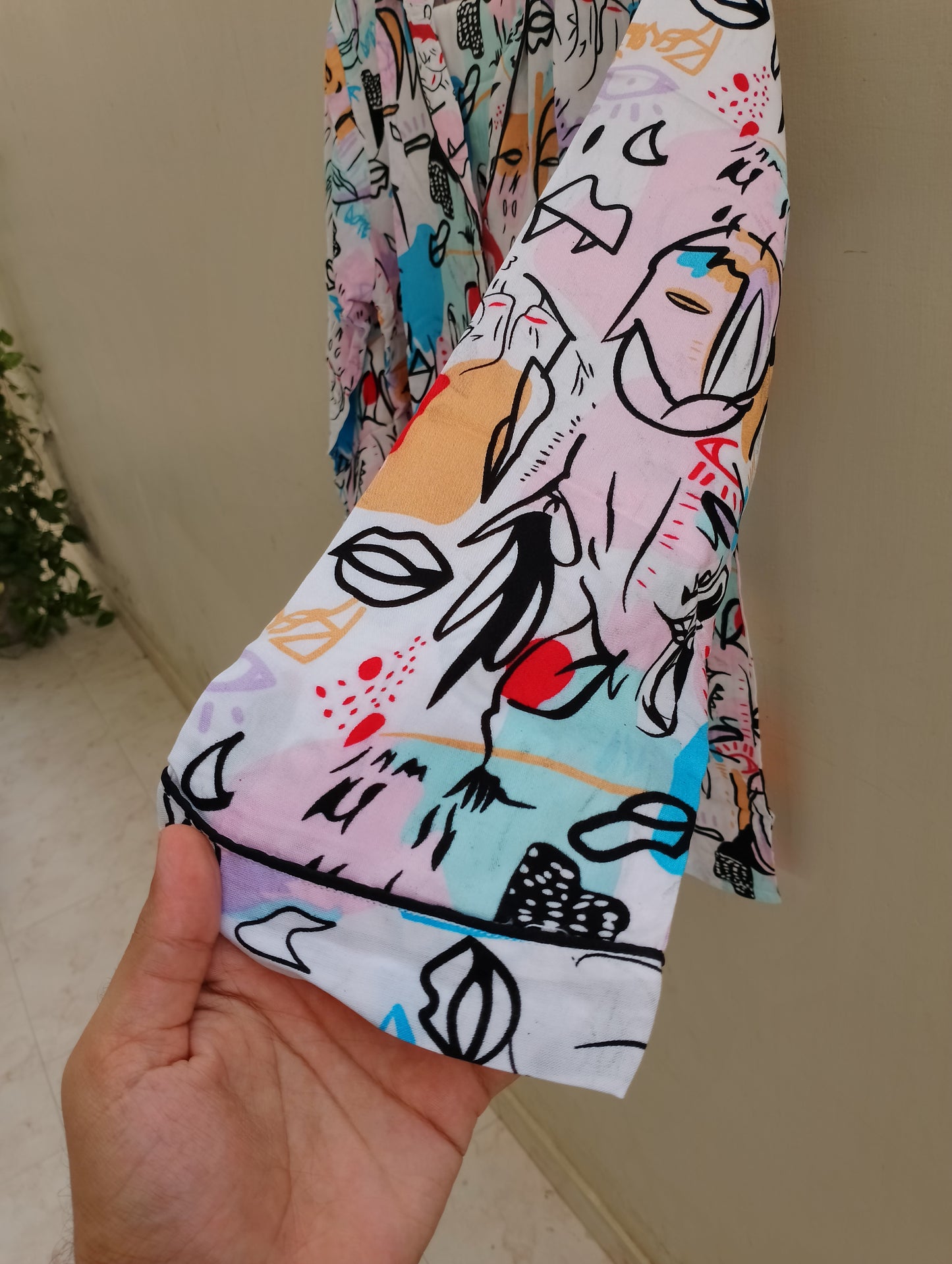 Savage print summer linen pj suit