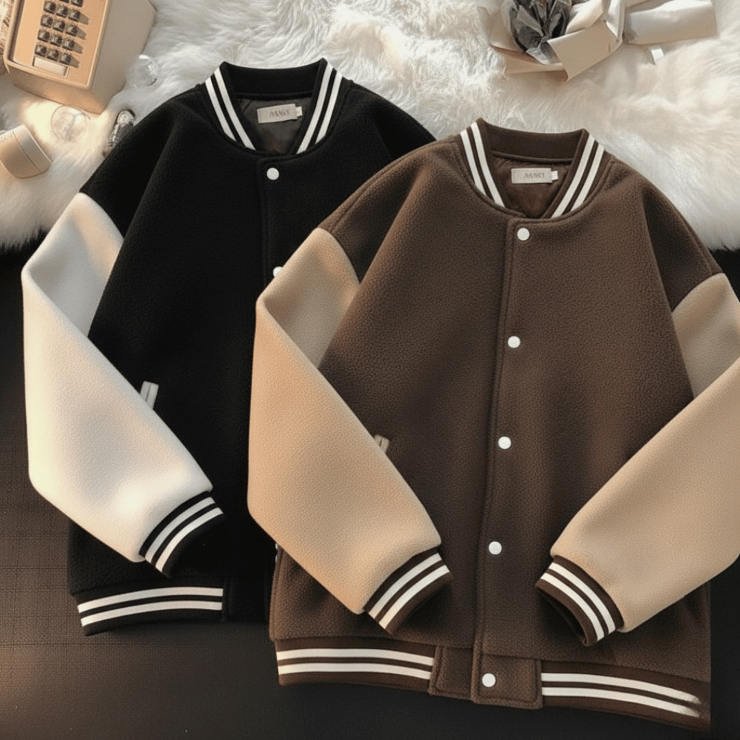 🔥MEGA SALE🔥Pack of 2: Brown-Black Baseball Varsity Jacket