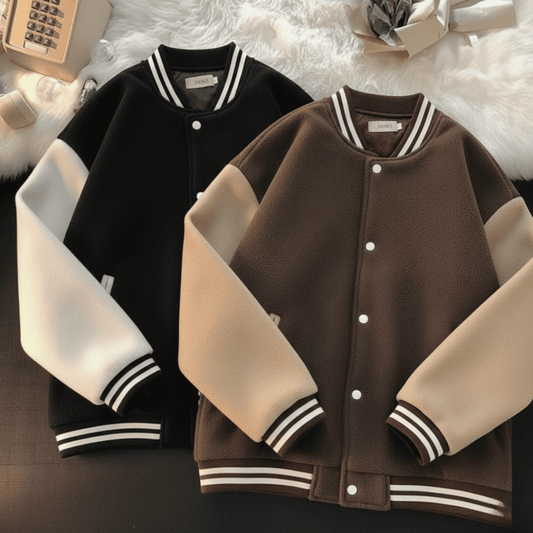 🔥MEGA SALE🔥Pack of 2: Brown-Black Baseball Varsity Jacket
