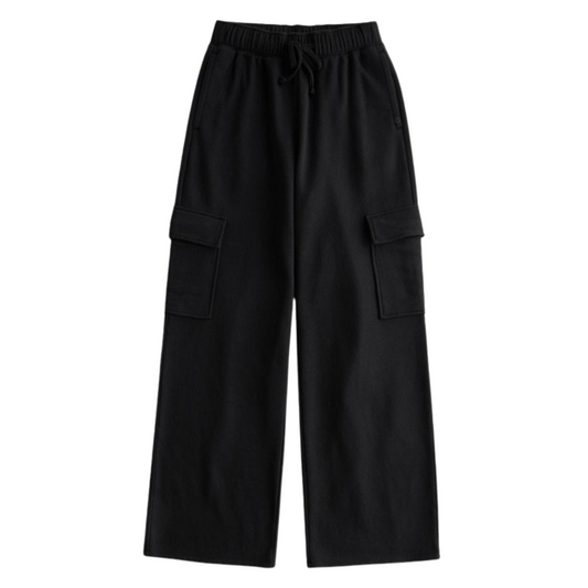 Black summers wide leg cargo trouser