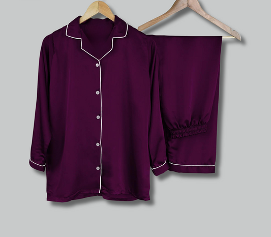 Purple summers silk pj suit