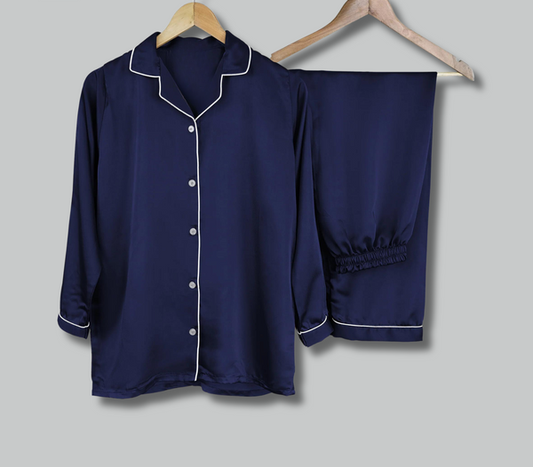 Midnight blue summers silk pj suit