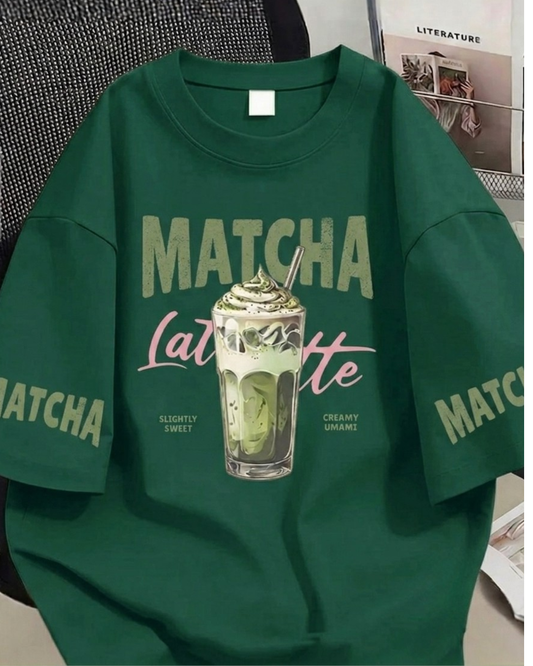 Bottle Green (Matcha) oversize drop shoulder t-shirt