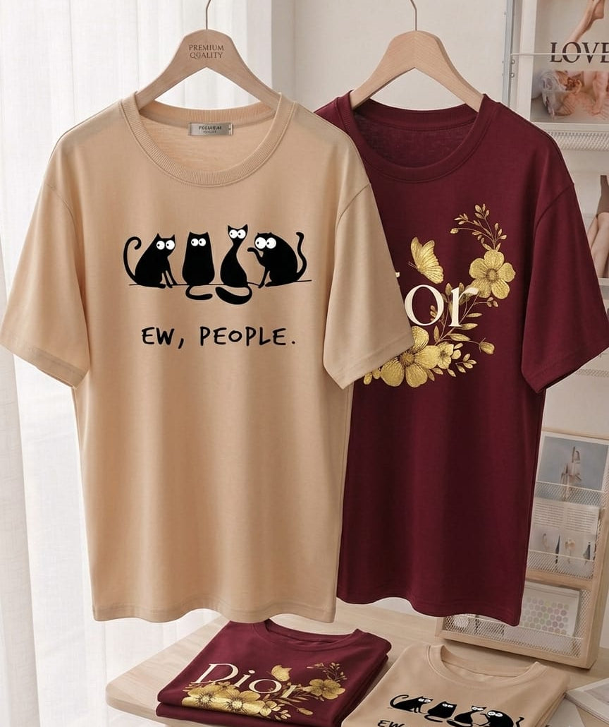 Pack of two oversize drop shoulder t-shirts (Skin EW - Maroon DIR)